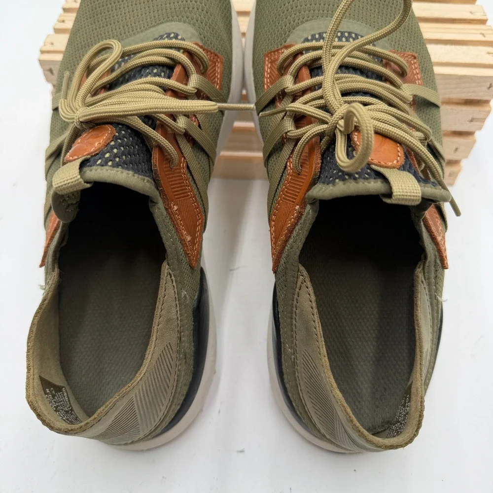 OluKai Sneakers Mio Li Mesh Leather Wet Grip Rubber Olive Green Mens 10